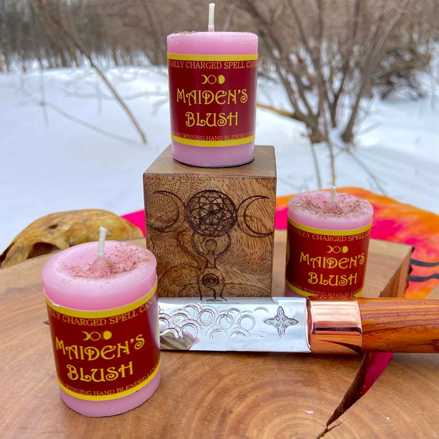Luna Ignis Votive Spell Candle Maiden's Blush