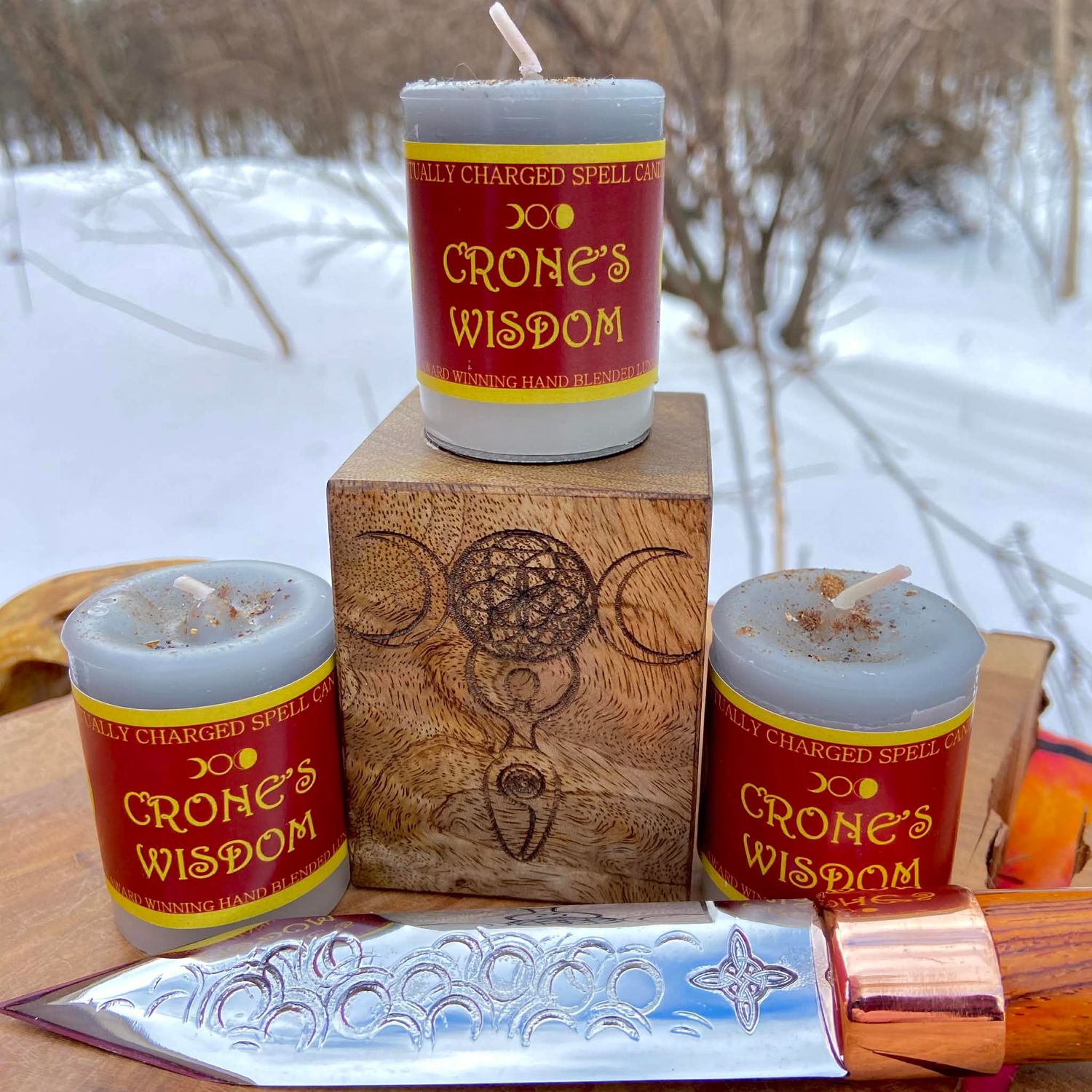 Luna Ignis Votive Spell Candle Crone's Wisdom