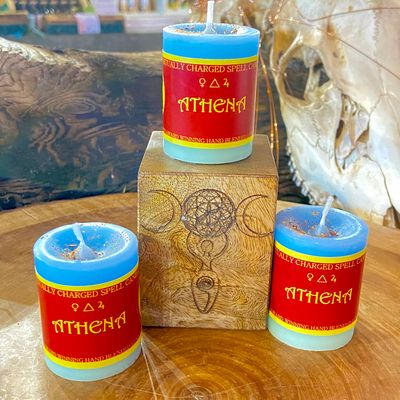 Luna Ignis Votive Spell Candle Athena