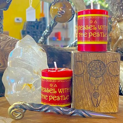 Luna Ignis Votive Spell Candle Vessel With The Pestle