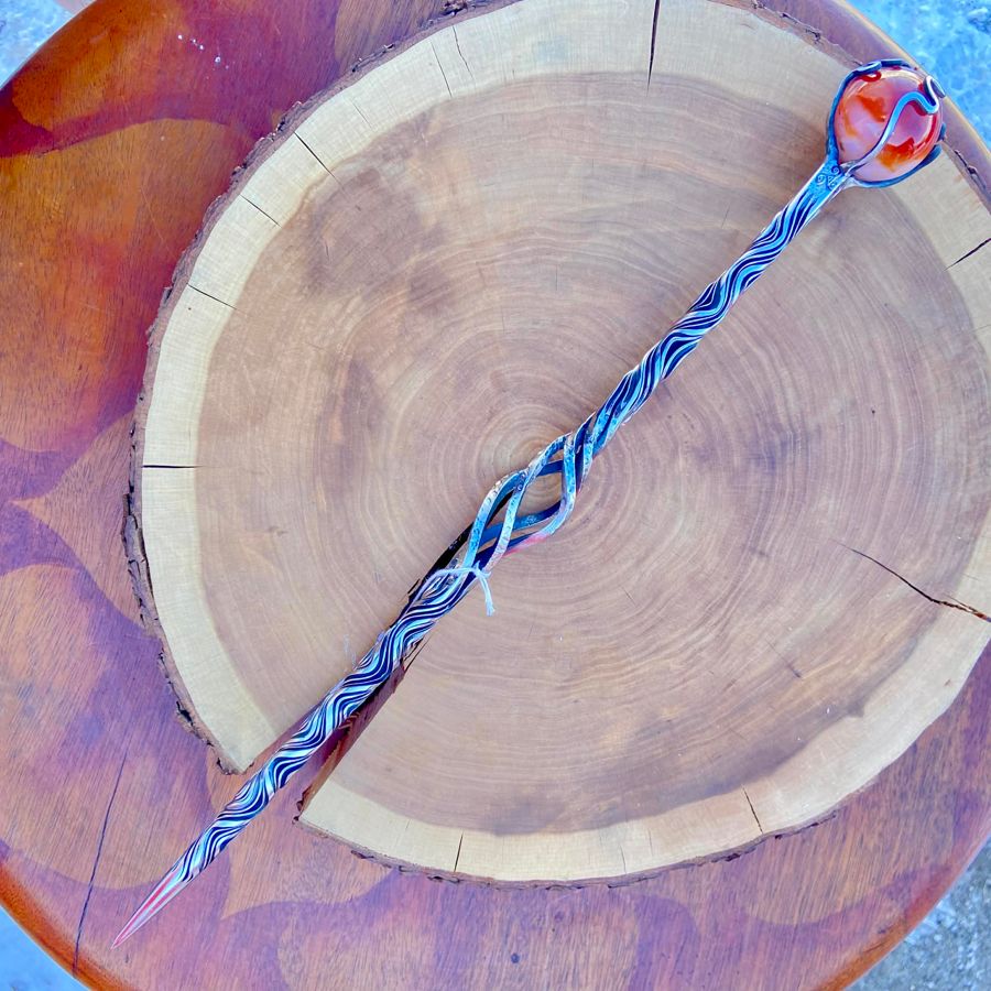 Ensorcell Artisan Wand Carnelian Vine Twist