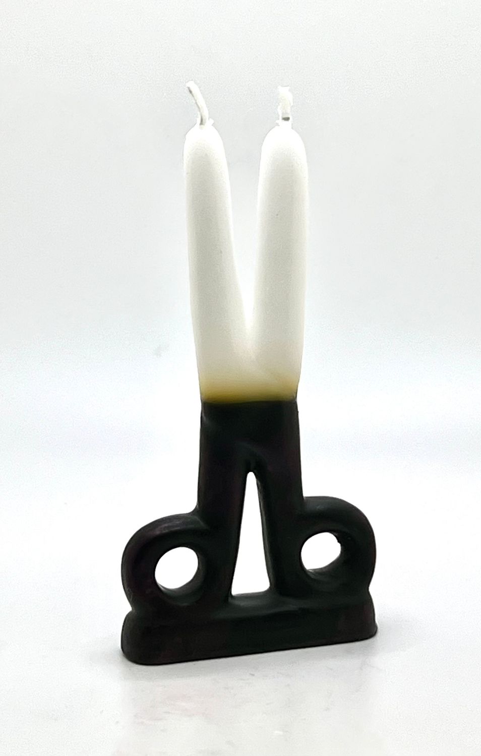 Scissor Shaped Candle- White &amp; Black