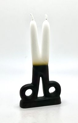 Scissor Shaped Candle- White &amp; Black