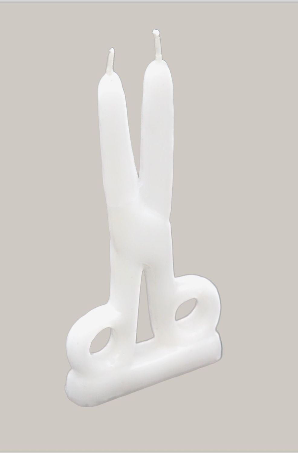 Scissor Shaped Candle- White