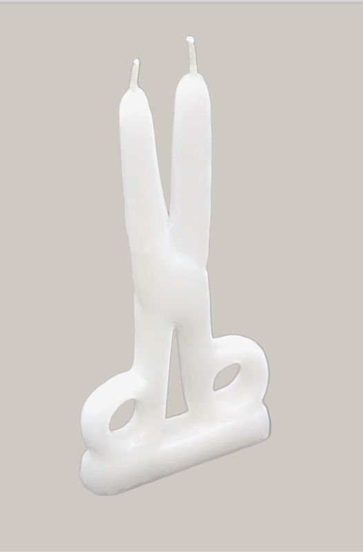 Scissor Shaped Candle- White