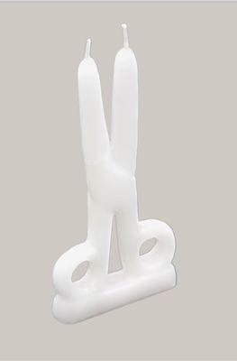 Scissor Shaped Candle- White