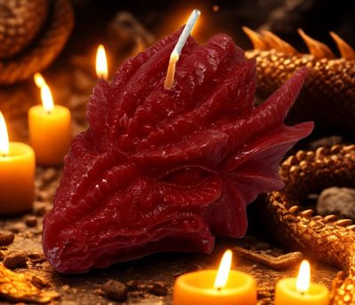 Red Dragon Head Candle