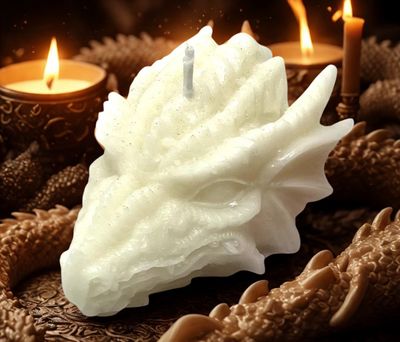 White Dragon Head Candle