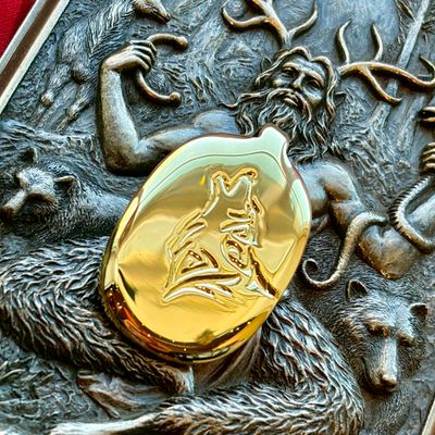 Luna Ignis Brass Totem Celtic Wolf Pendant