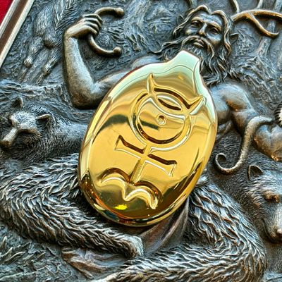 Luna Ignis Brass Hieroglyphic Monad Pendant