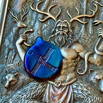 Luna Ignis Colorized Polished Iron Brigid's Cross Pendant