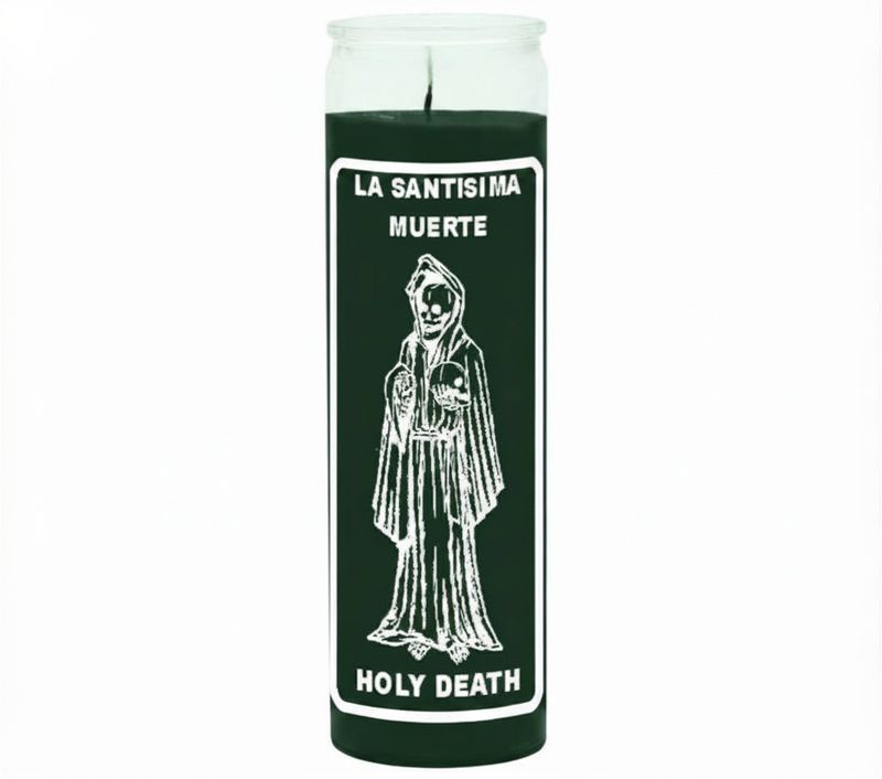 Santa Muerte Green 7 Day Candle