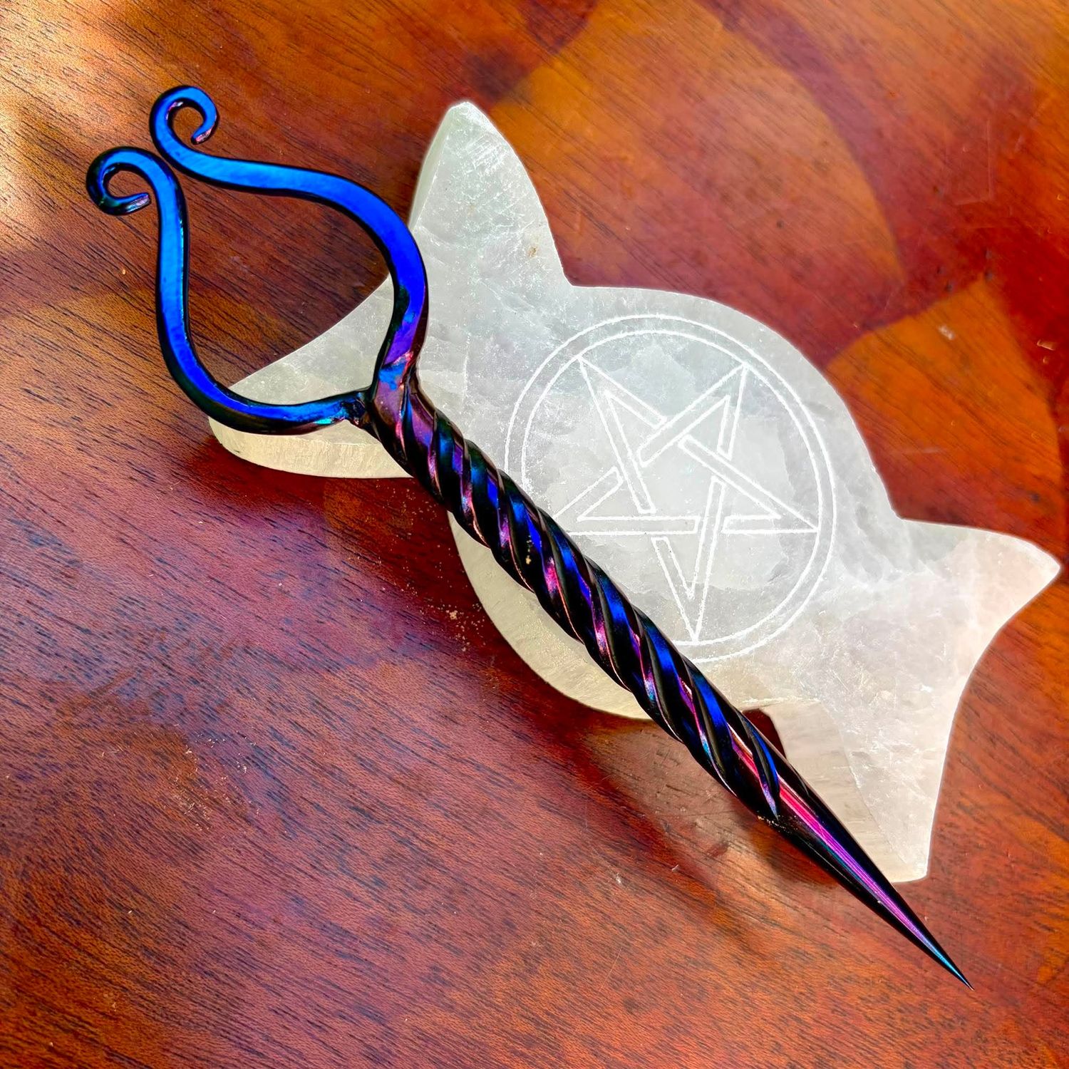 Celtic Stang Burin or Candle Scribe Rope Twist Iridescent