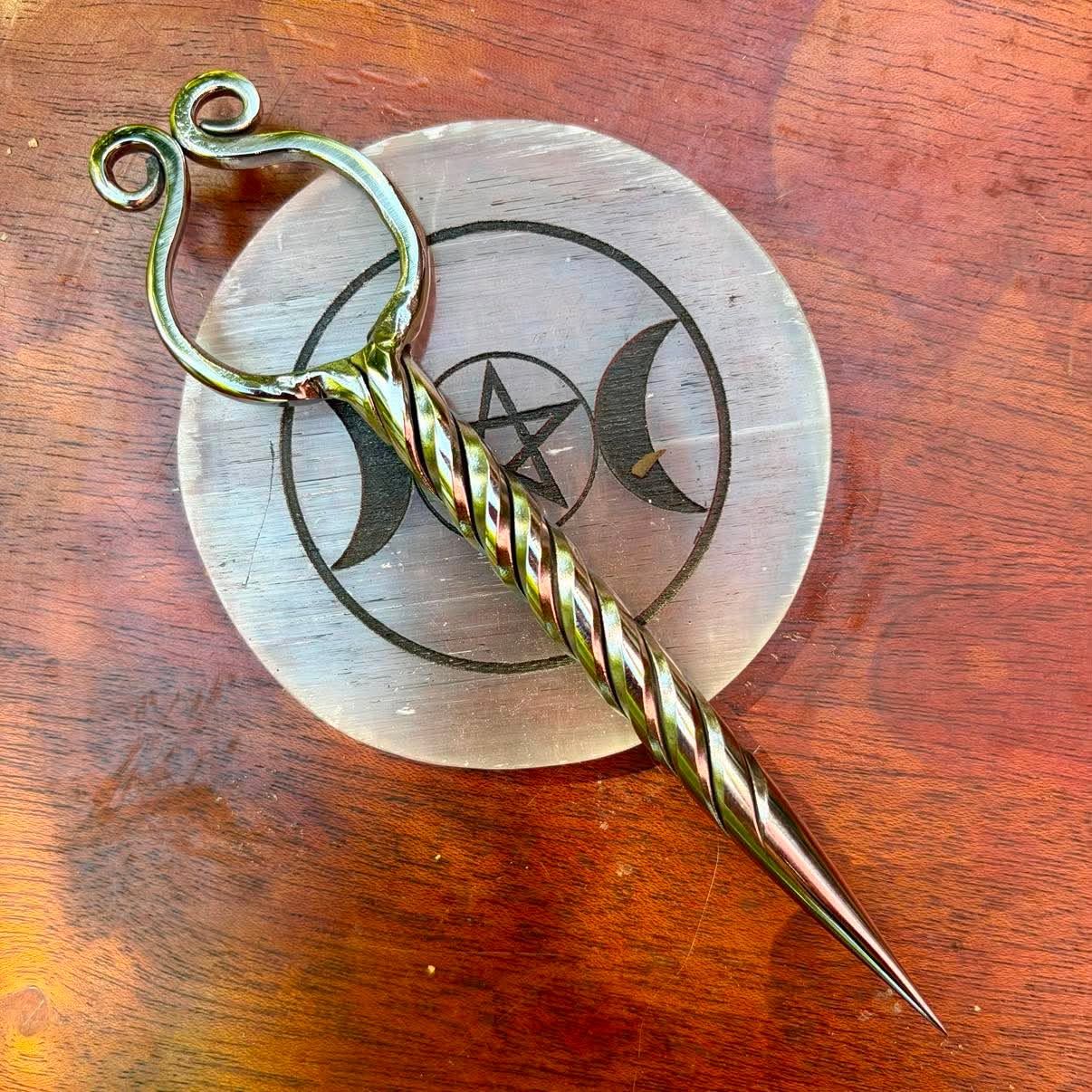 Celtic Stang Burin or Candle Scribe Rope Twist Polished