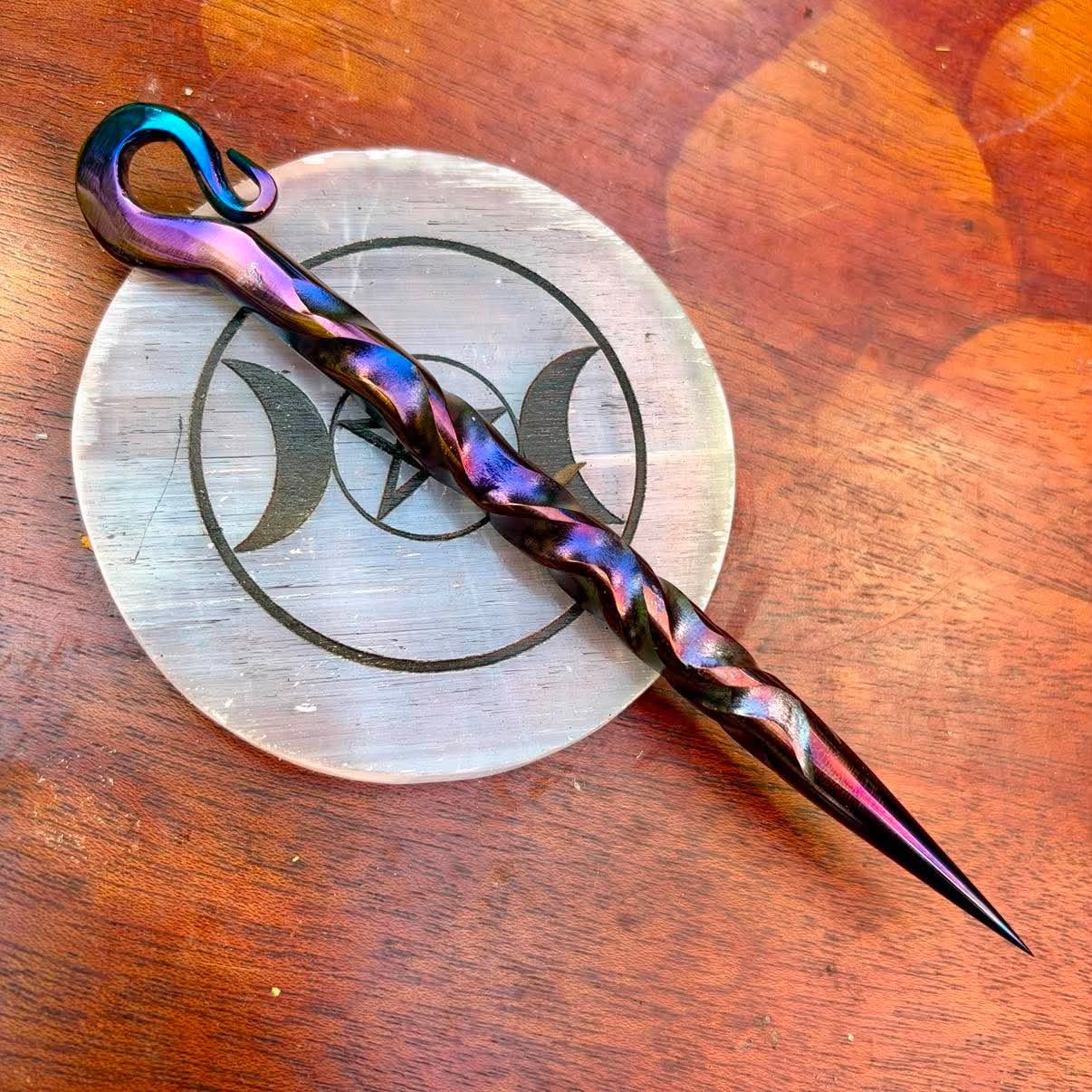 Celtic Hook Burin or Candle Scribe Vine Twist Iridescent