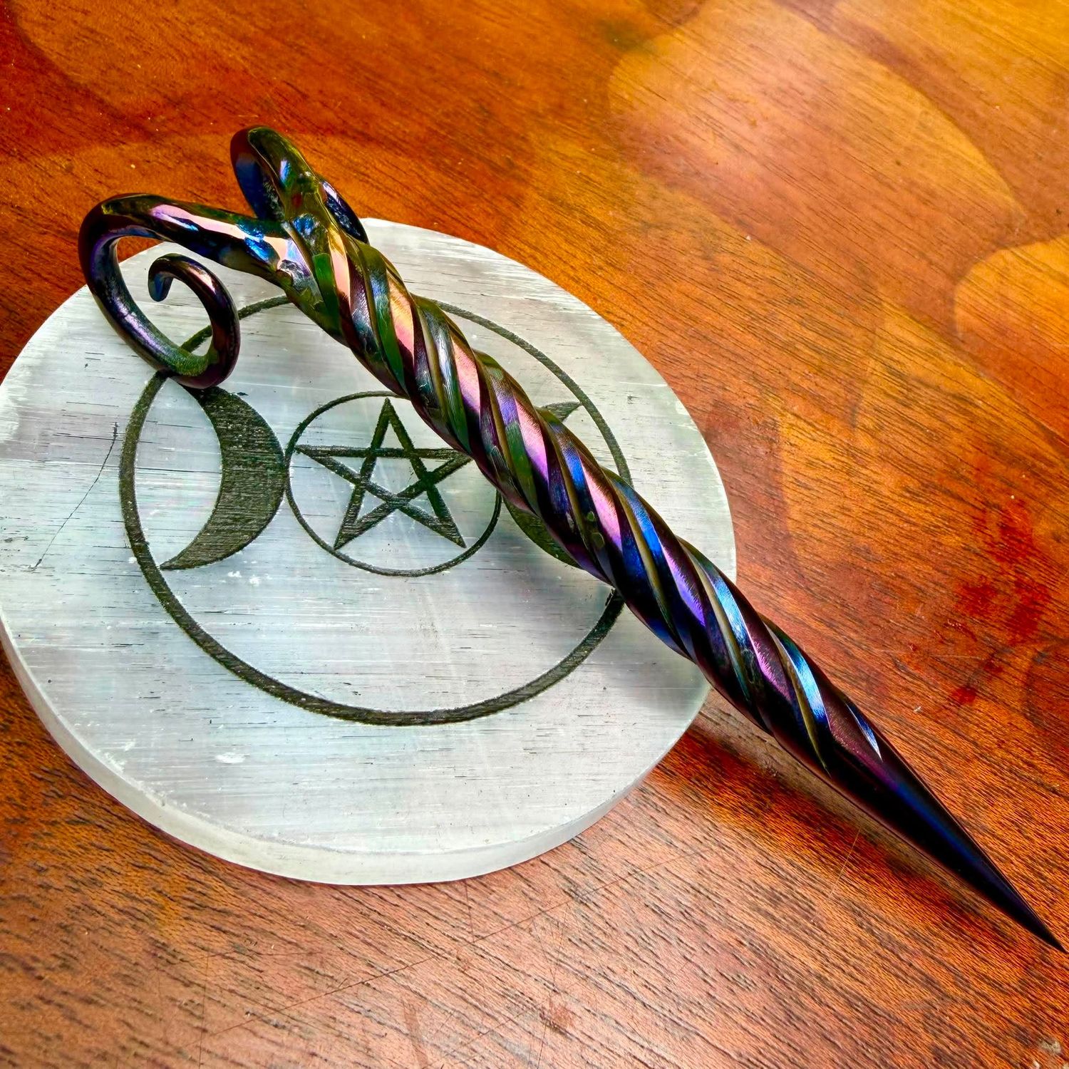 Rams Horns Burin or Candle Scribe Rope Twist Iridescent