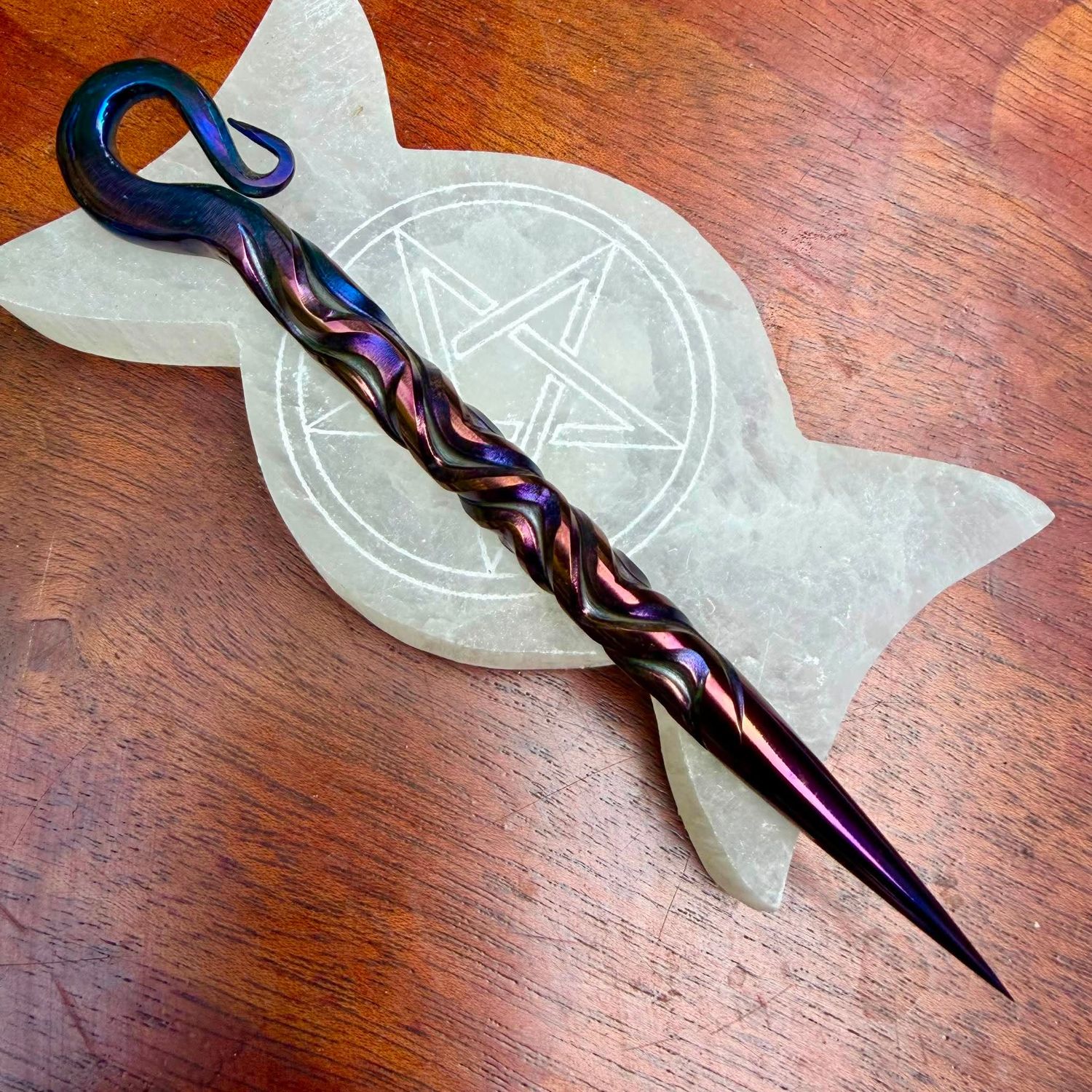 Celtic Hook Burin or Candle Scribe Vine Twist Iridescent