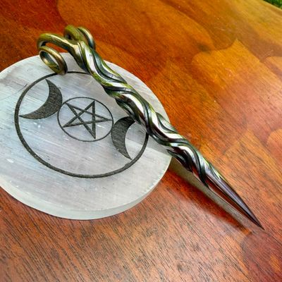 Ram Horns Burin or Candle Scribe Vine Twist Brass Plated