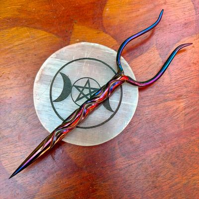 Stang Burin or Candle Scribe Vine Twist Iridescent