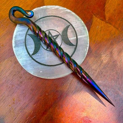 Celtic Hook Burin or Candle Scribe Single Twist Iridescent
