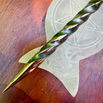 Celtic Hook Burin or Candle Scribe Single Twist Brass Plated
