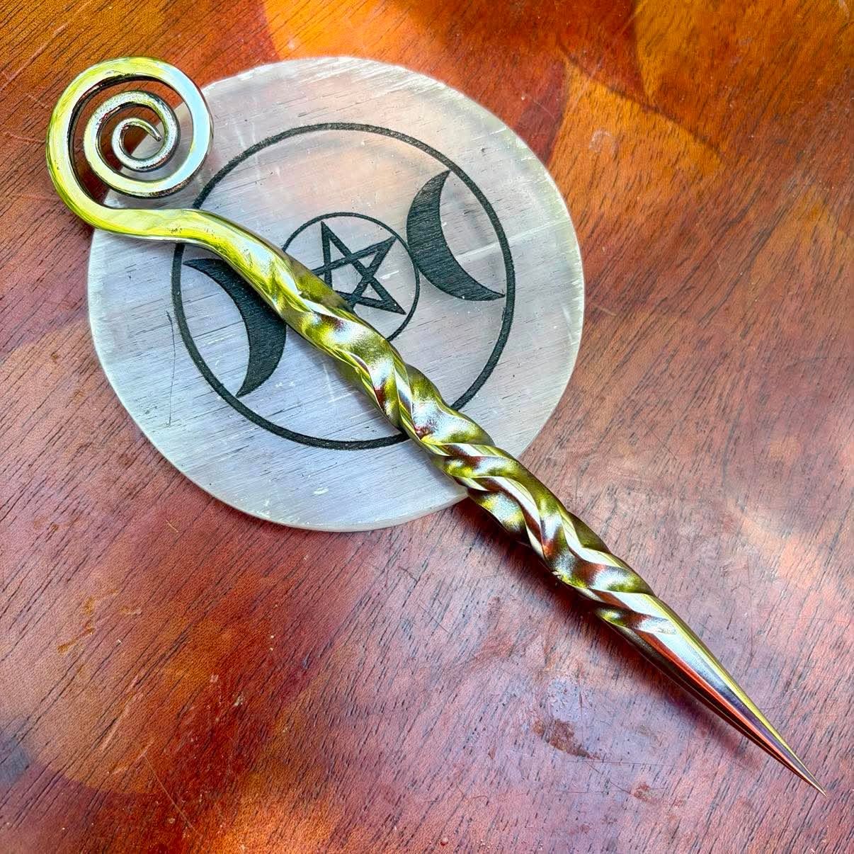 Celtic Spiral Burin or Candle Scribe Vine Twist Polished