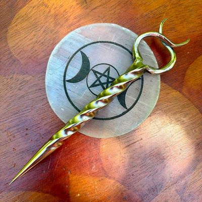 Horned God Burin or Candle Scribe Single Twist Polished