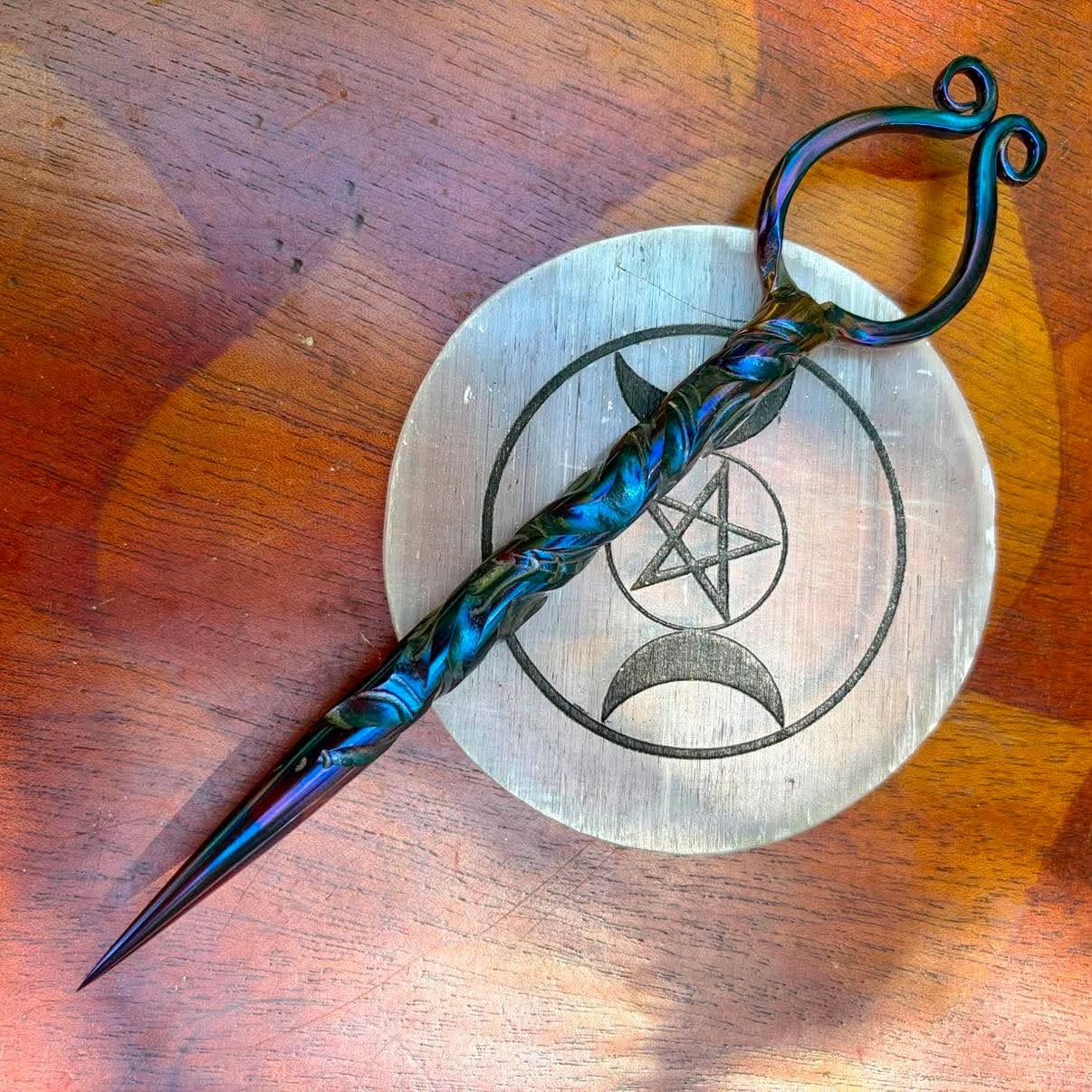 Celtic Stang Burin or Candle Scribe Vine Twist Iridescent