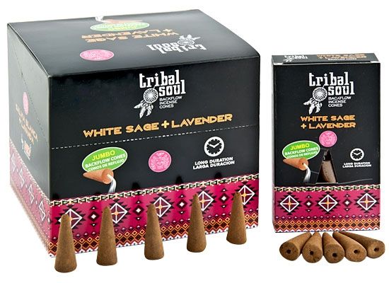 Tribal Soul Jumbo Backflow Cones White Sage &amp; Lavender