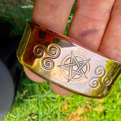 Copper Pentacle Bracelet Recessed Crosses SMALL Copper Pentacle Bracelet Recessed Crosses SMALL