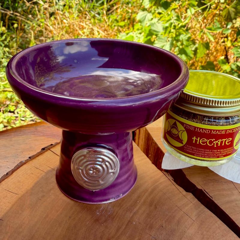 Luna Ignis Ceramic Incense Burner Hecate Purple Silver Luna Ignis Ceramic Incense Burner Hecate Purple Silver