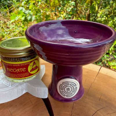 Luna Ignis Ceramic Incense Burner Hecate Purple Silver 2 Luna Ignis Ceramic Incense Burner Hecate Purple Silver 2