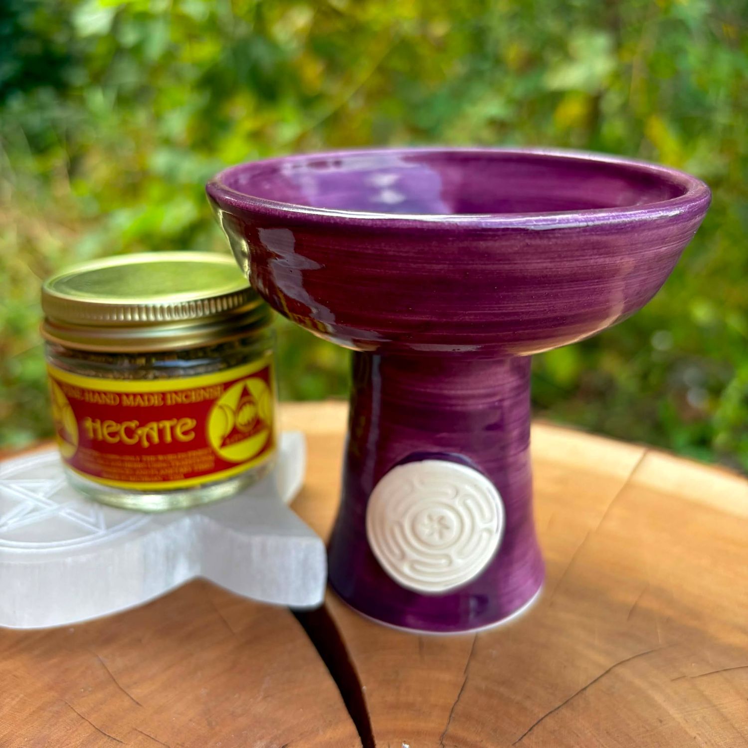 Luna Ignis Ceramic Incense Burner Hecate Purple White 2 Luna Ignis Ceramic Incense Burner Hecate Purple White 2