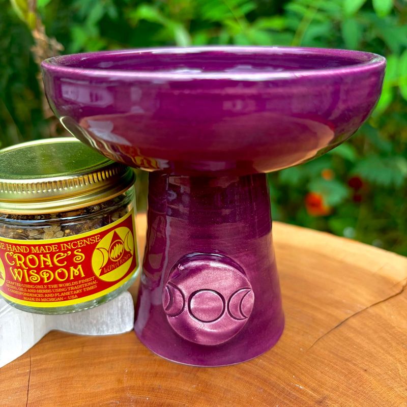 Luna Ignis Ceramic Incense Burner Purple Triple Moon Luna Ignis Ceramic Incense Burner Purple Triple Moon