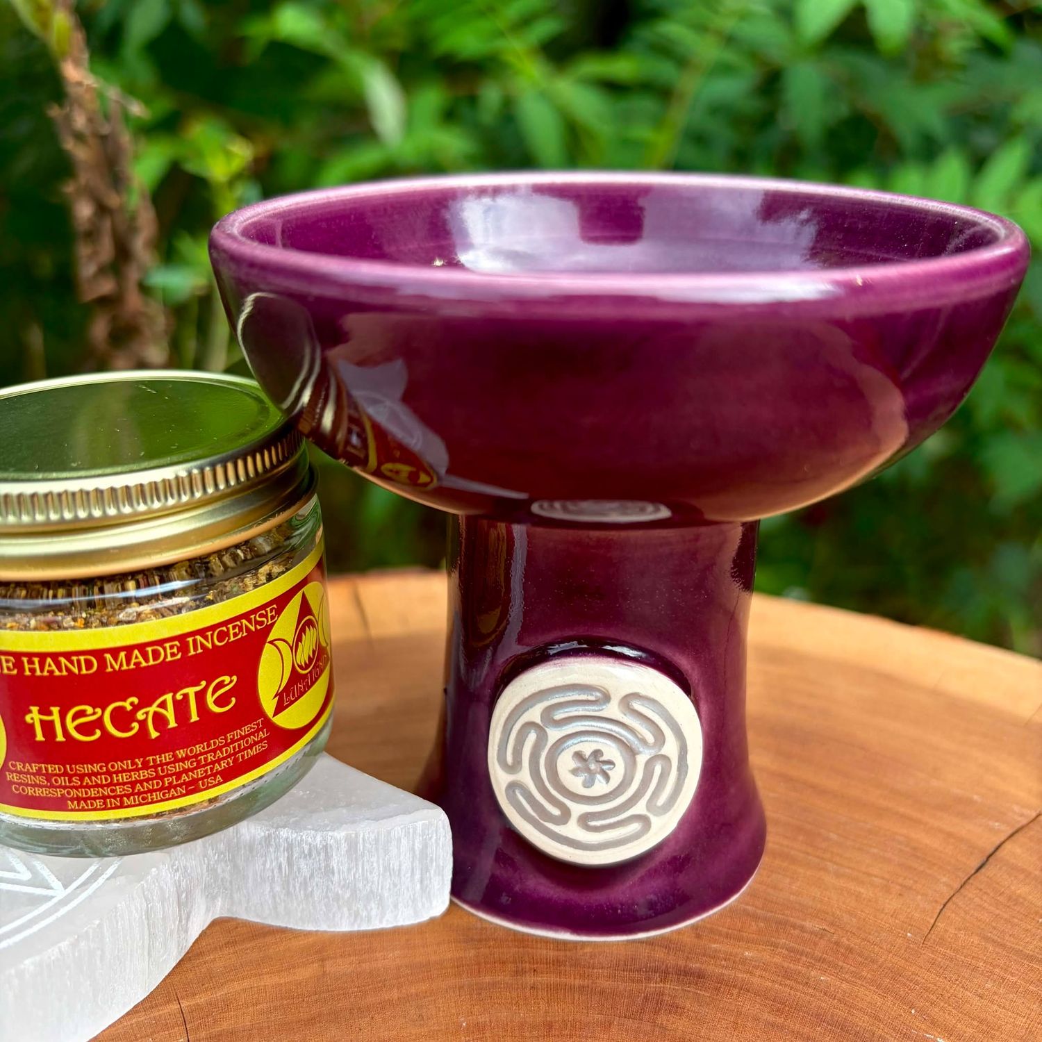 Luna Ignis Ceramic Incense Burner Hecate Purple Silver 3