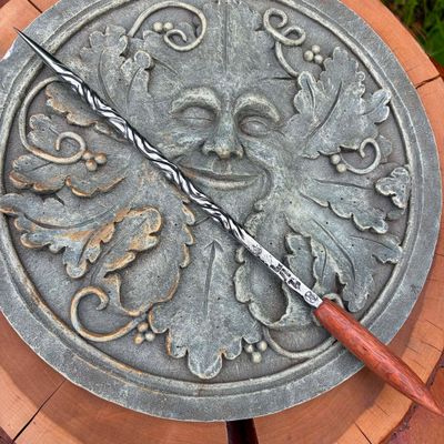 Four Elements Iron Wand  Lacewood Handle 2