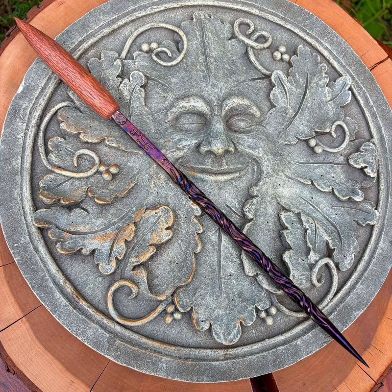 Four Elements Iron Wand  Lacewood Handle 3