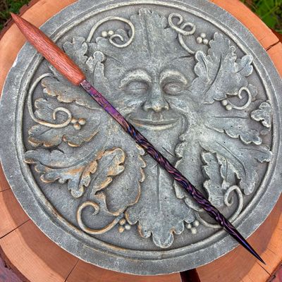 Four Elements Iron Wand  Lacewood Handle 3