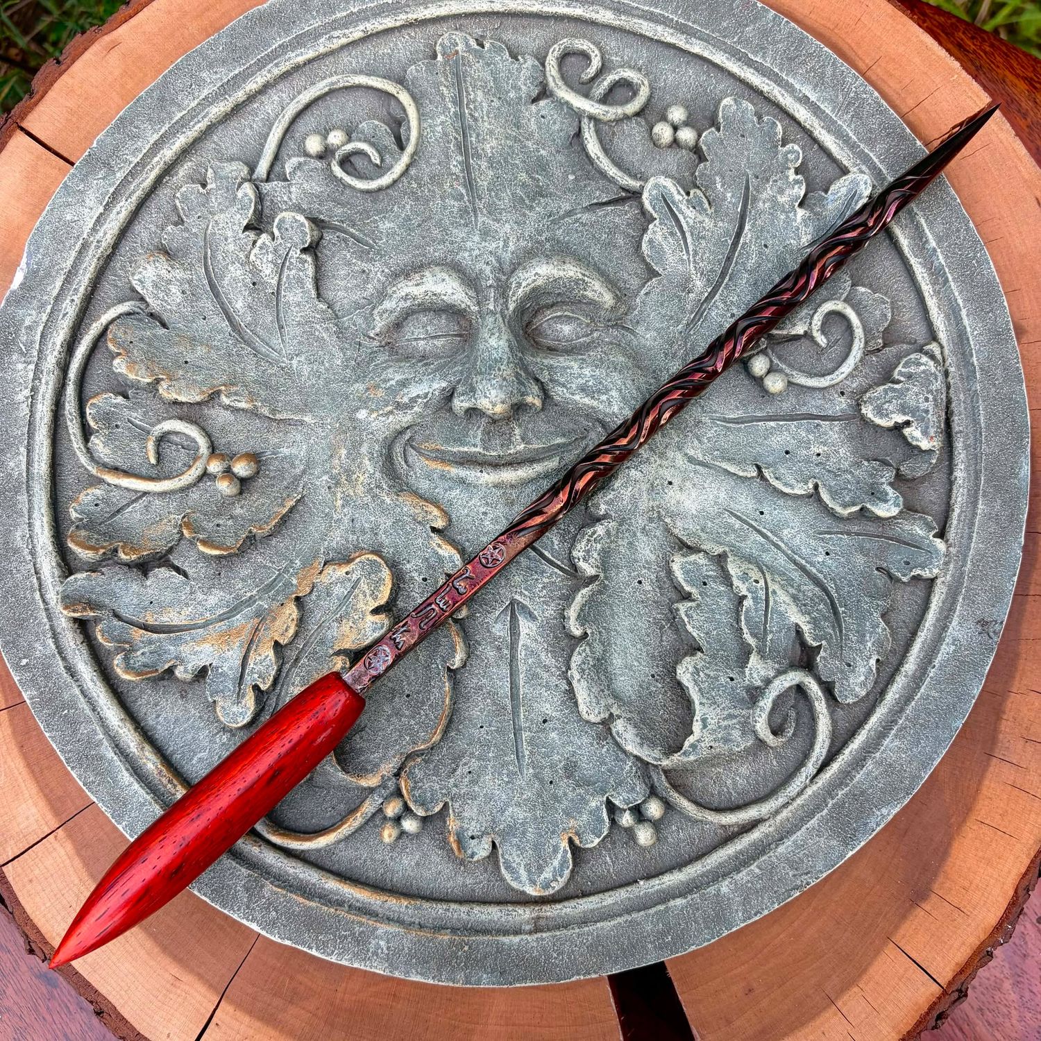 Four Elements Iron Wand Vermillion Handle 3 Four Elements Iron Wand Vermillion Handle 3