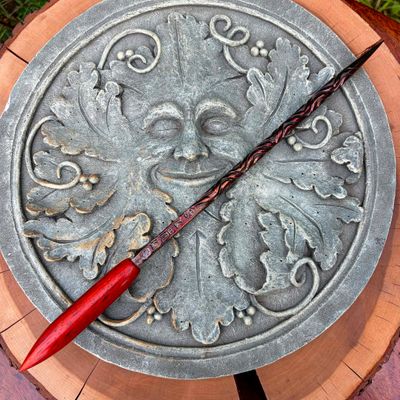 Four Elements Iron Wand Vermillion Handle 3 Four Elements Iron Wand Vermillion Handle 3