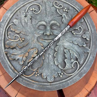 Four Elements Iron Wand  Bloodwood Handle 1
