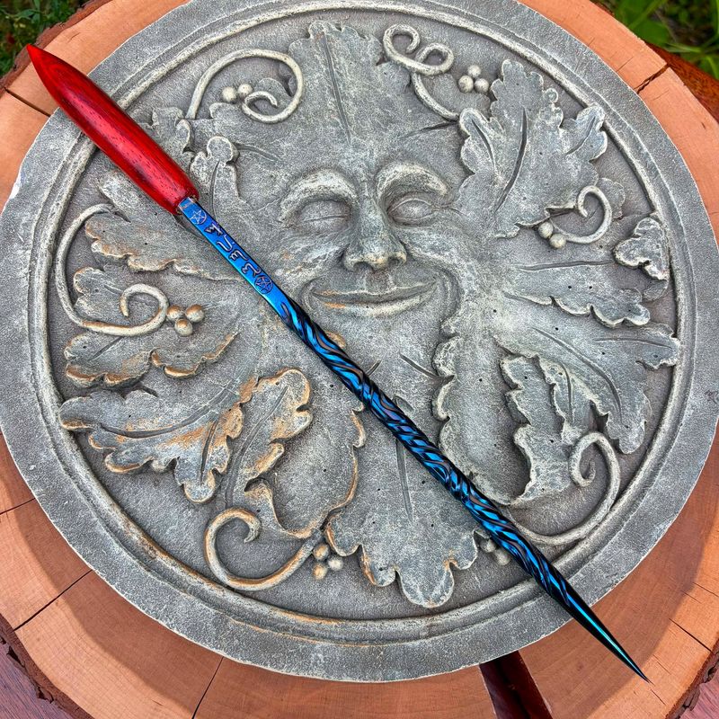 Four Elements Iron Wand  Vermillion Handle 2