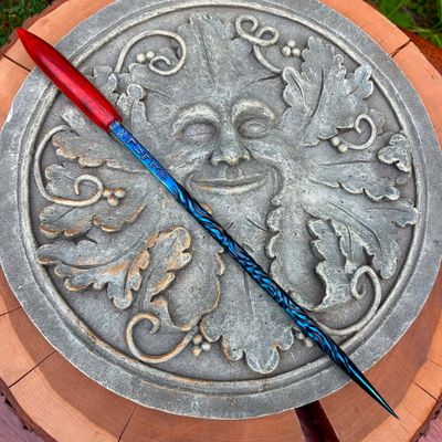 Four Elements Iron Wand Vermillion Handle 2 Four Elements Iron Wand Vermillion Handle 2