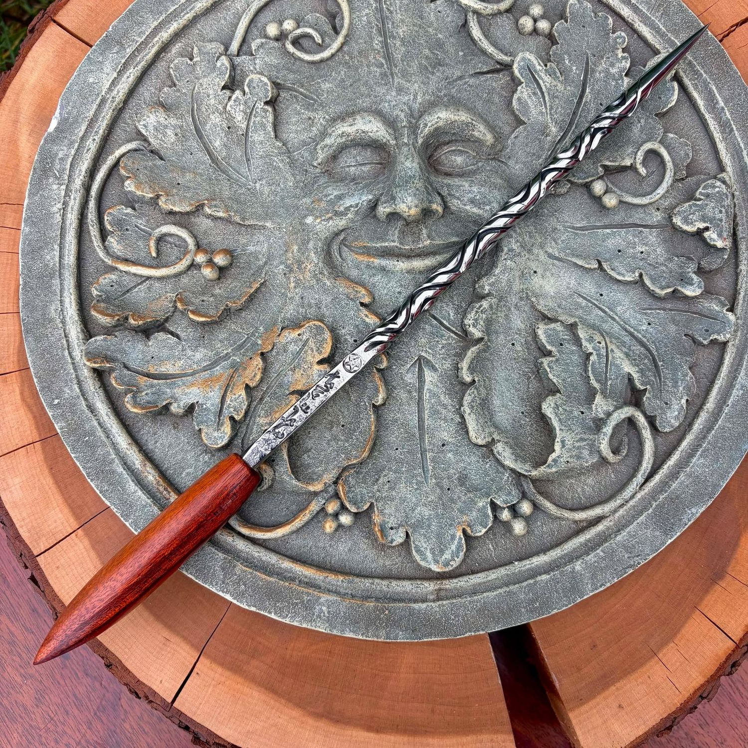 Four Elements Iron Wand Bloodwood Handle 3 Four Elements Iron Wand Bloodwood Handle 3