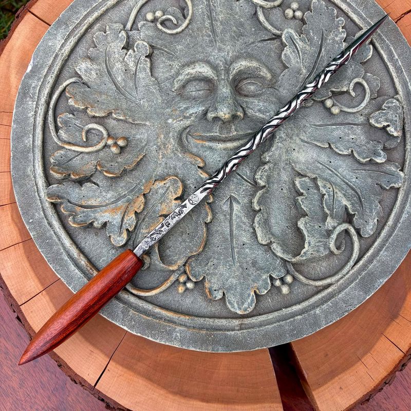 Four Elements Iron Wand  Bloodwood Handle 3