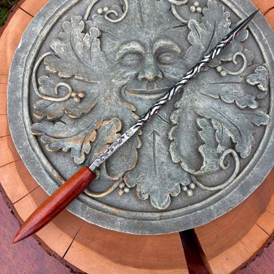 Four Elements Iron Wand Bloodwood Handle 3 Four Elements Iron Wand Bloodwood Handle 3
