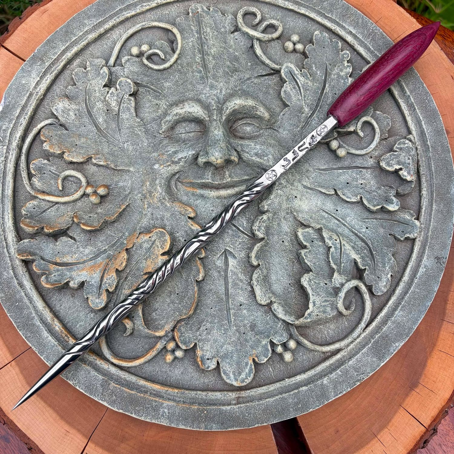 Four Elements Iron Wand Purple Heart Handle 1 Four Elements Iron Wand Purple Heart Handle 1