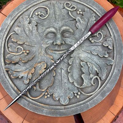 Four Elements Iron Wand Purple Heart Handle 1 Four Elements Iron Wand Purple Heart Handle 1