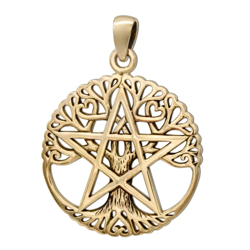 Bronze Cut Tree Pentacle Pendant