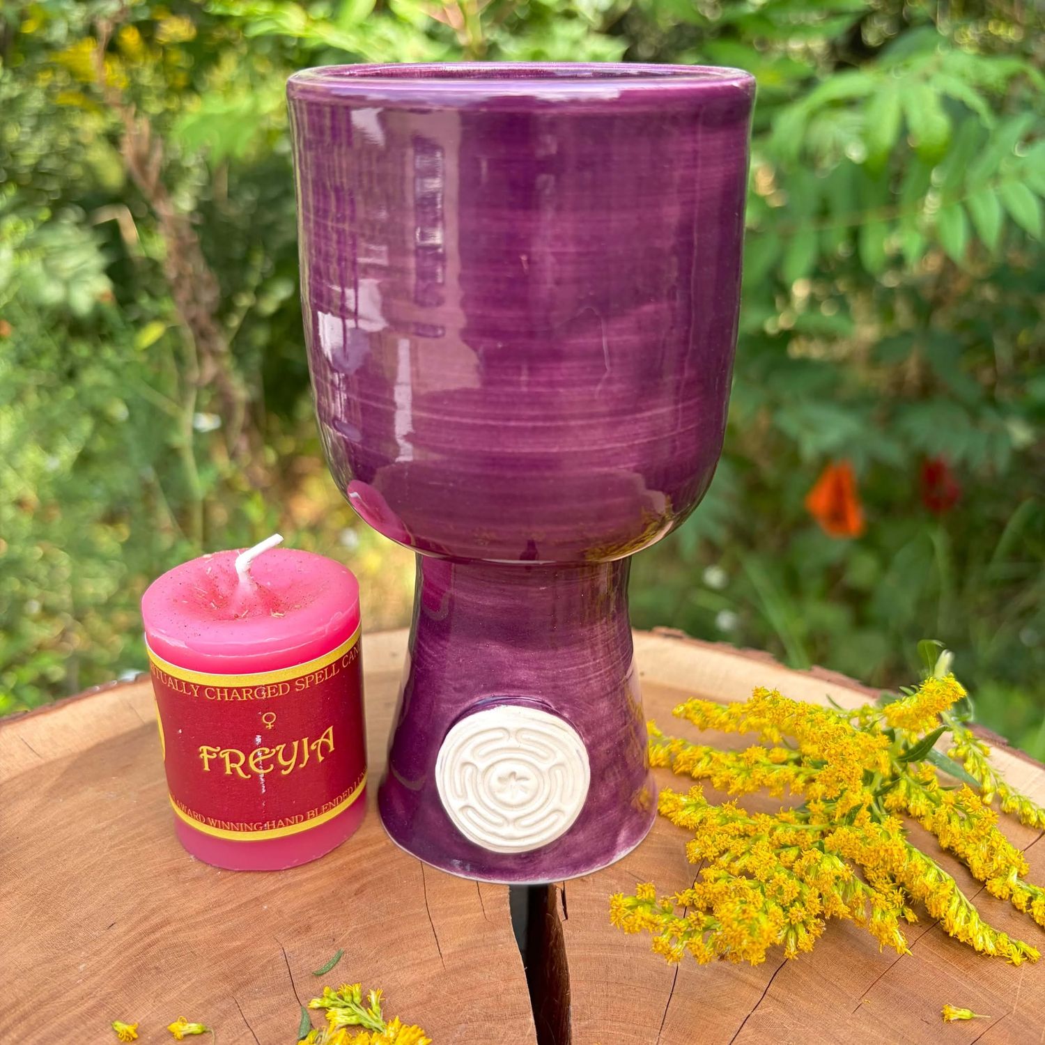 Luna Ignis Ceramic Hecate Chalice Purple White